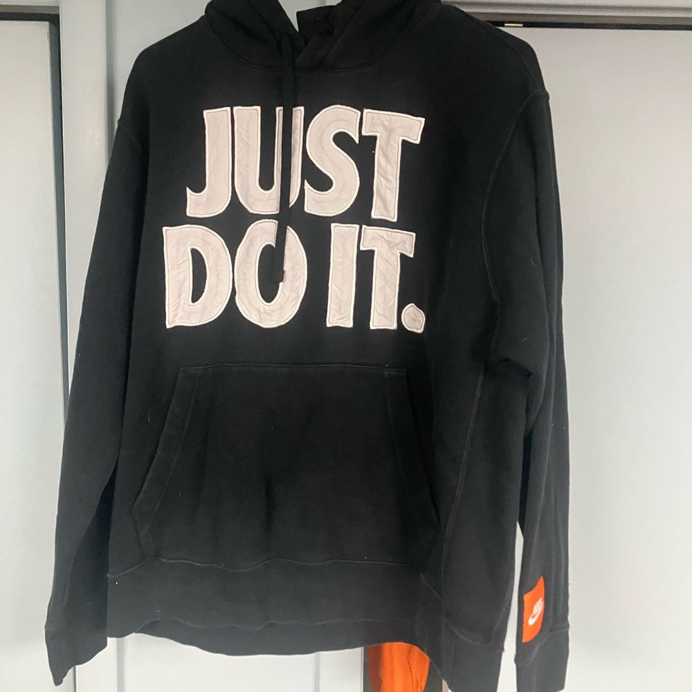 Nike Athletic Brand Just Do It Spell Out Hoodie Pullover Sweatshirt Size Large